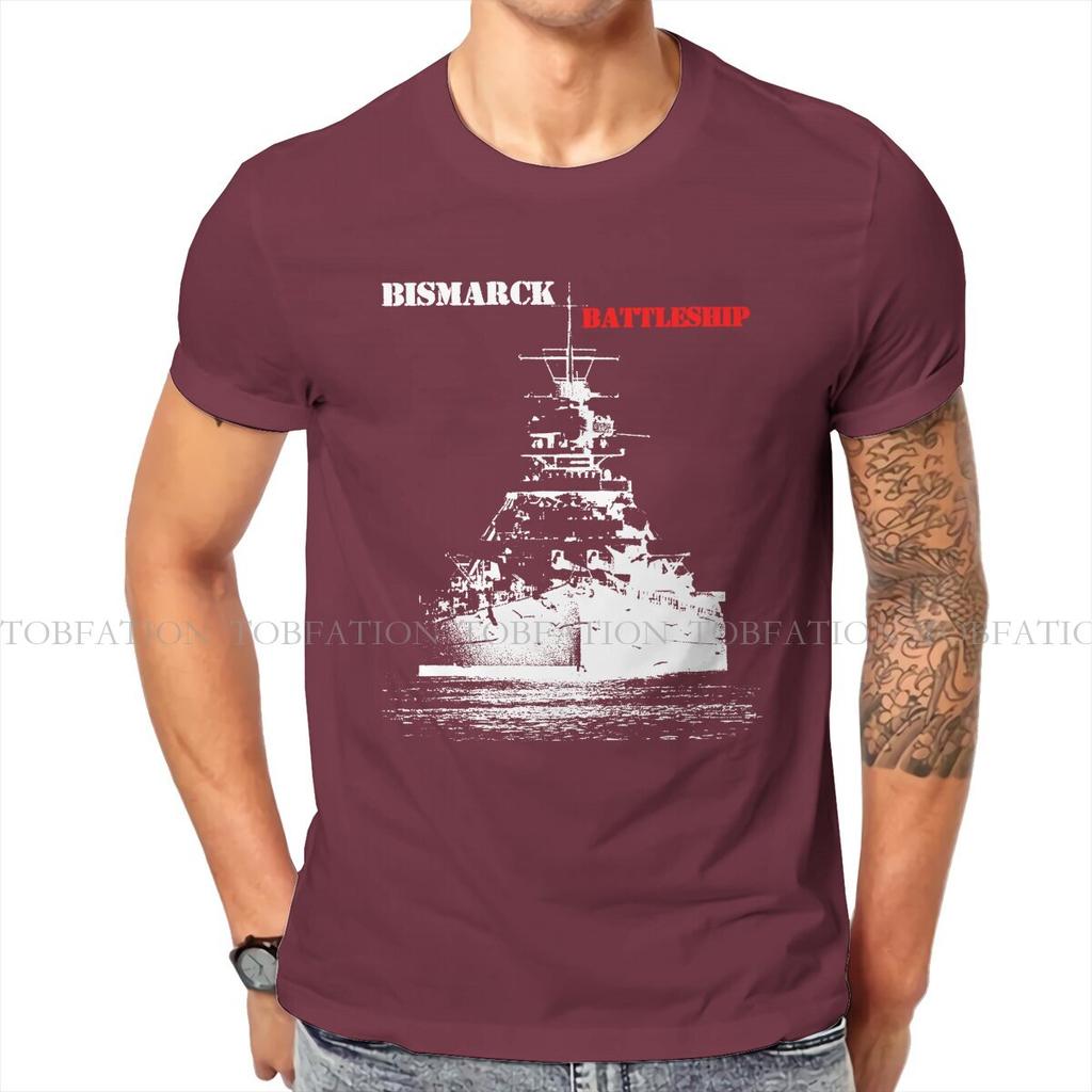 Russian Ussr Cccp Newest Tshirt For Men Bismarck Battleship Round Collar Pure Cotton T Shirt Birthday Gifts Streetwear