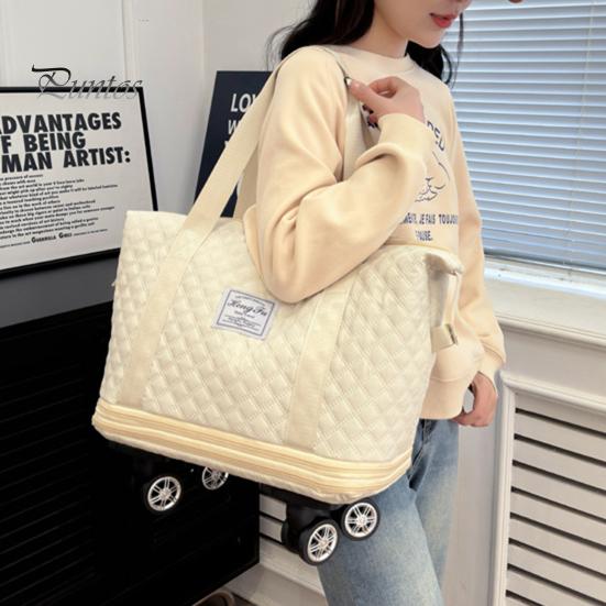 Расширяемая складная дорожная сумка, чемодан, застежка-молния, большая вместимость, водонепроницаемая, износостойкая, универсальная, со съемными колесами