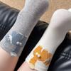 Женские модные хлопковые носки до середины икры с мультяшным котом - Милый дизайн с яйцом для осени и зимы