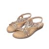 Large Size Hollow Sandals Comfortable Women's Shoes Flat Rhinestone Sandals