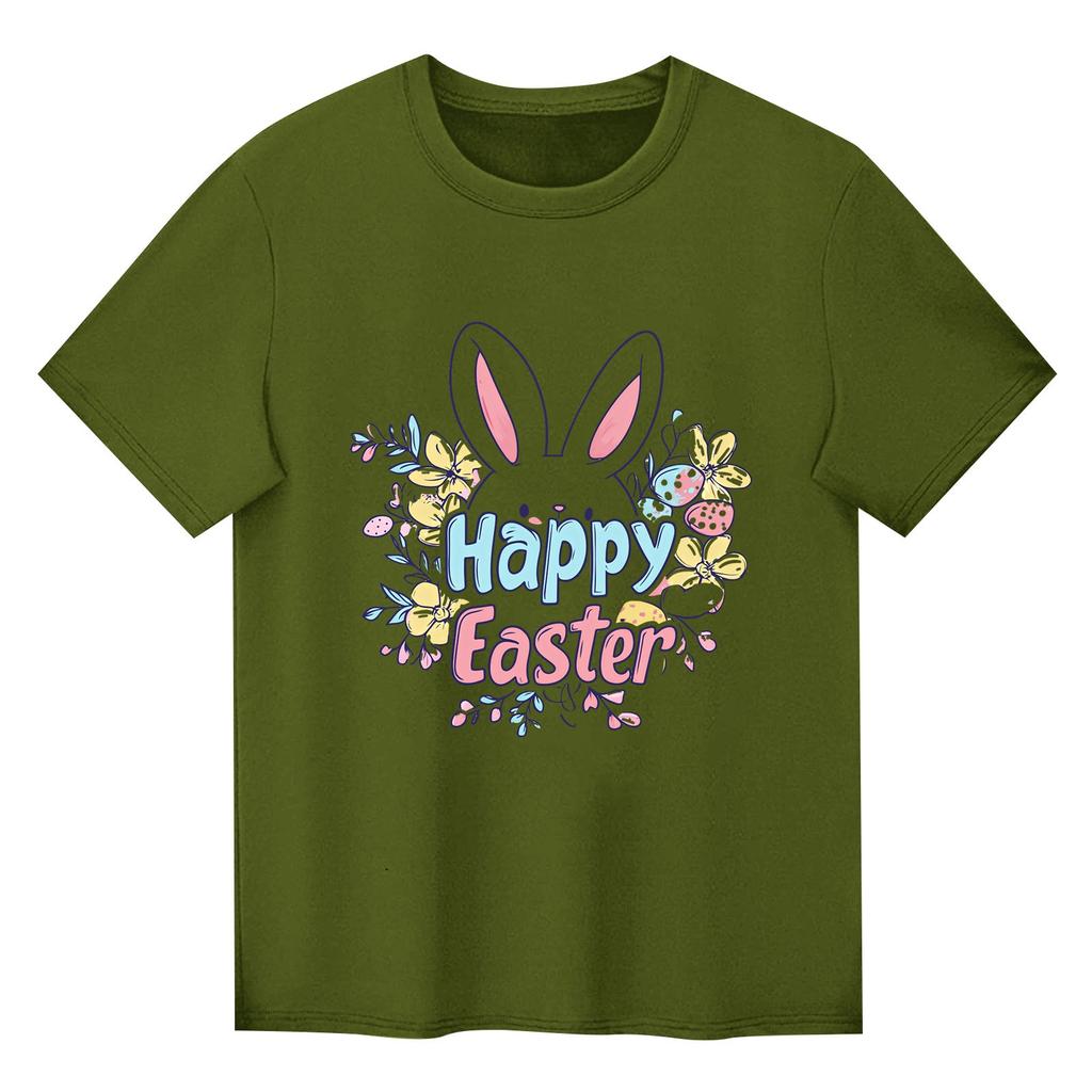 Children's Printed Short Sleeved Round Neck Casual Comfortable Loose Lightweight Top