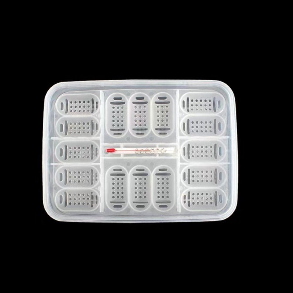 16 Grids Reptile Hatch Box Transparent Breathable Crawler Incubation Case Multifunctional with Thermometer