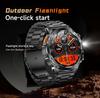 AK87 Men Outdoors Smart Watch Flashlight Multi-Sports Fitness Tracker Bluetooth Calling 1000Mah Large Battery Smartwatch