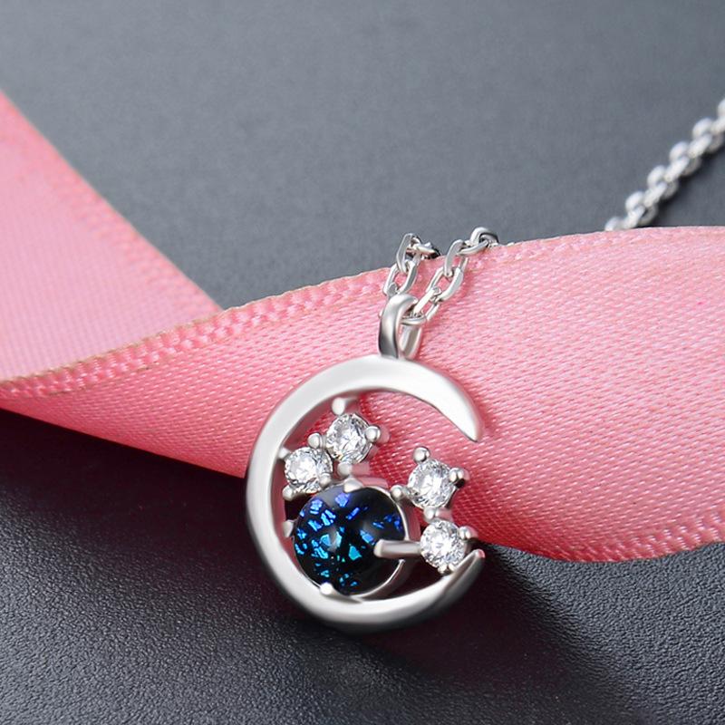 Линдон Стерлингового Серебра 925 Классическое Женское Ожерелье Кулон Циркон Модный Подарок