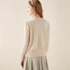TUHUANG Women's Pure Wool Puff Sleeve Round Neck Sweater TW43B7496