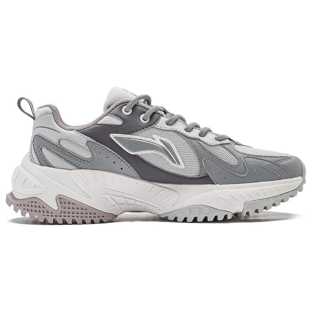 Li Ning Qixing 2.0 Comfortable Simple Thick Sole Height Increasing Wear Resistant Non Slip Low Top Casual Shoes Women Sneaker Gray AGCT312-3