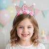 Детская повязка на голову для дня рождения 2-6 лет, Корона на день рождения, Искрящаяся цветочная корона, Повязка на волосы, Удобная легкая повязка на голову принцессы