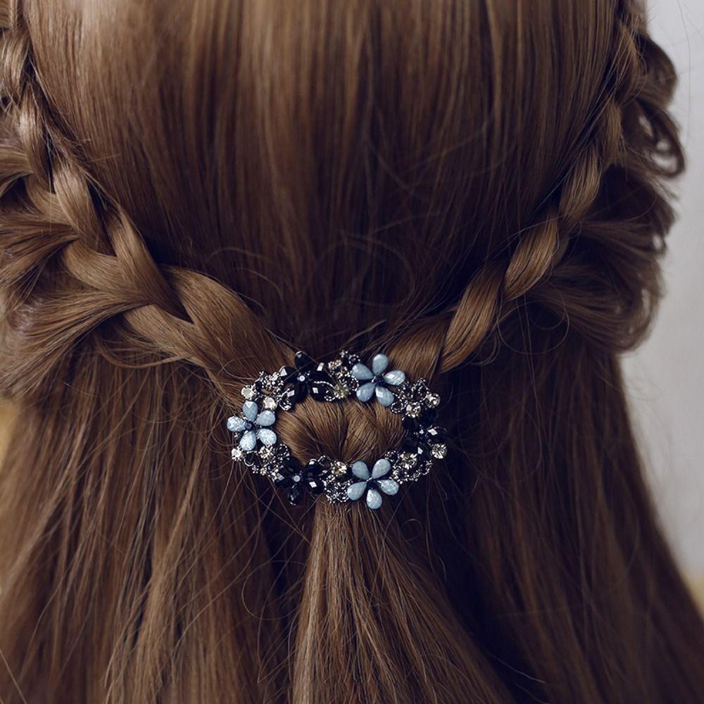 Роскошная овальная заколка для волос с цветком, со стразами и цирконом, верхняя заколка для женщин и девушек, аксессуары для волос