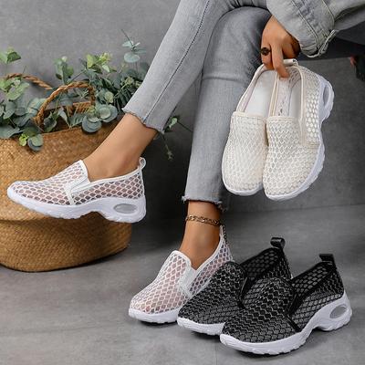 Женские повседневные сандалии на плоской подошве, дышащие сетчатые сандалии для ходьбы, легкие удобные уличные туфли на плоской подошве больших размеров, женские zapatos de mujer