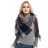 Верхняя одежда Тонкая клетчатая шаль для женщин, Осень Зима Грелка для шеи Треугольный шарф