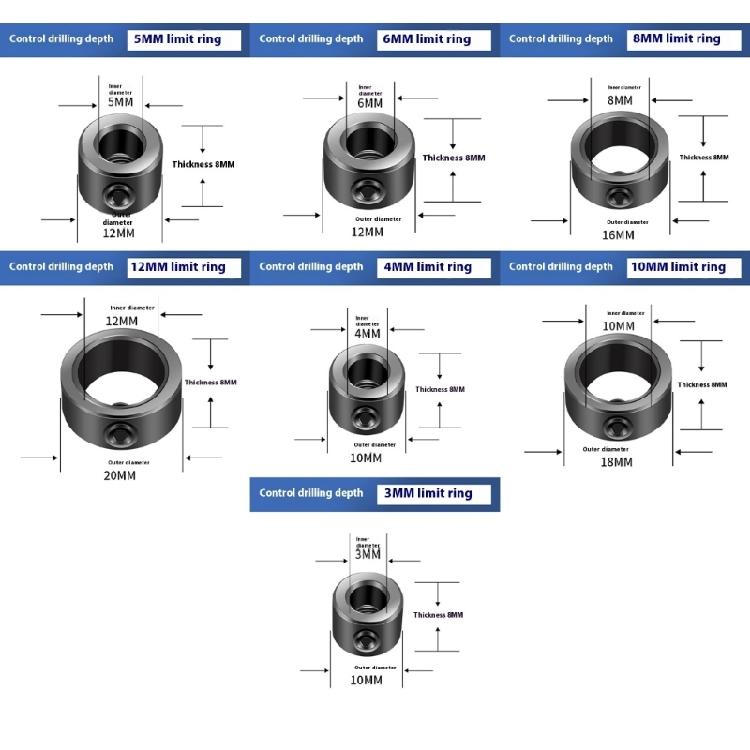 Depth Stop Rings Multipacks Metal Construction Corrosion Resistant Components For Workshop Efficiency