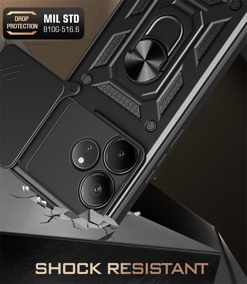 Для Realme GT Neo6 SE Чехол Slide Camera Protector Armor Phone Case Realmi GT Neo 6 6 SE Neo6SE GT 6 6T Holder Ring Back Funda