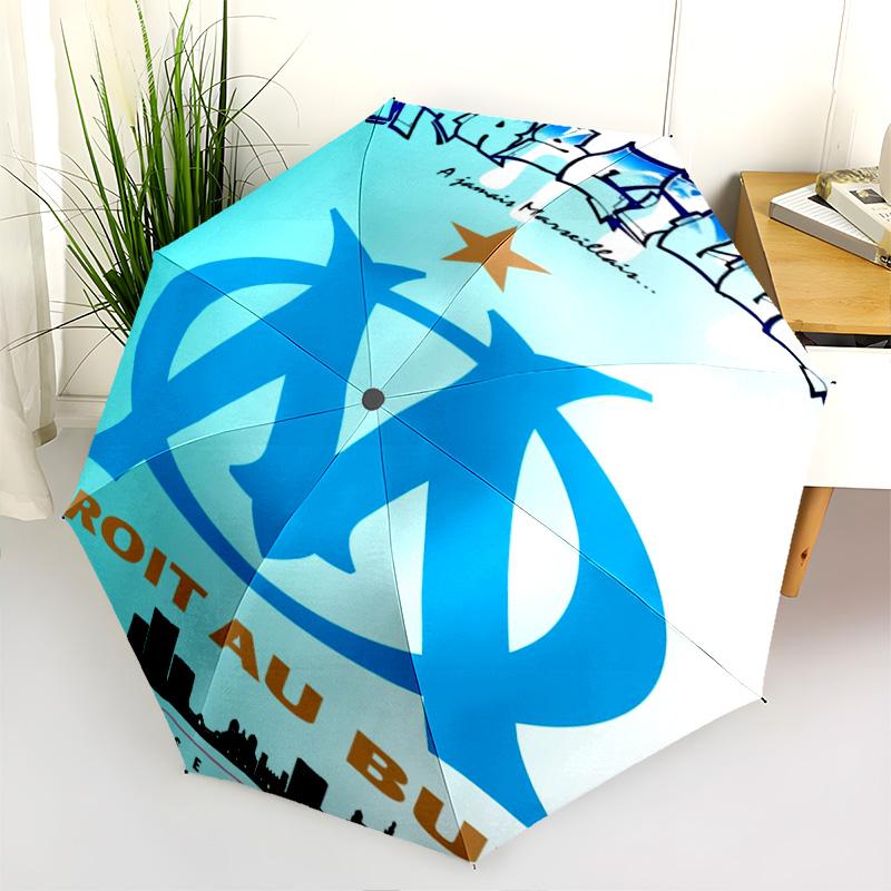 Blue Star Football Emblem Folding umbrella Suitable for all seasons travel Sun umbrella printing outdoor