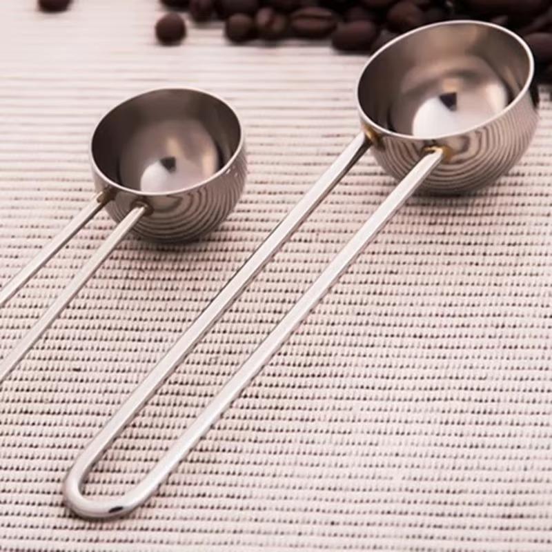 Stainless Steel Coffee Measuring Spoon Manual Coffee Bean Grinding Powder Spoon