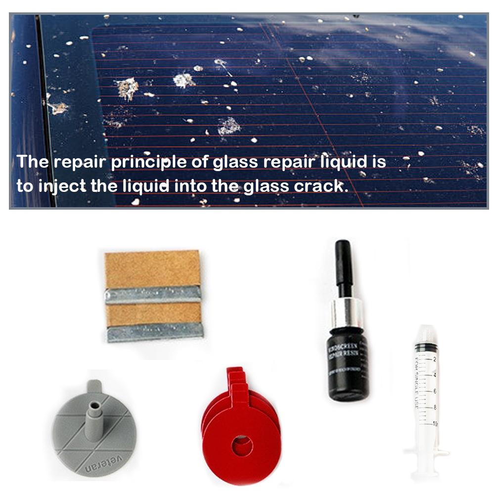 Комплект для ремонта лобового стекла автомобиля Инструмент для ремонта трещин Аксессуары для авторемонта Жидкость для удаления царапин на автомобильном стекле Восстановление трещин на окнах N8d7