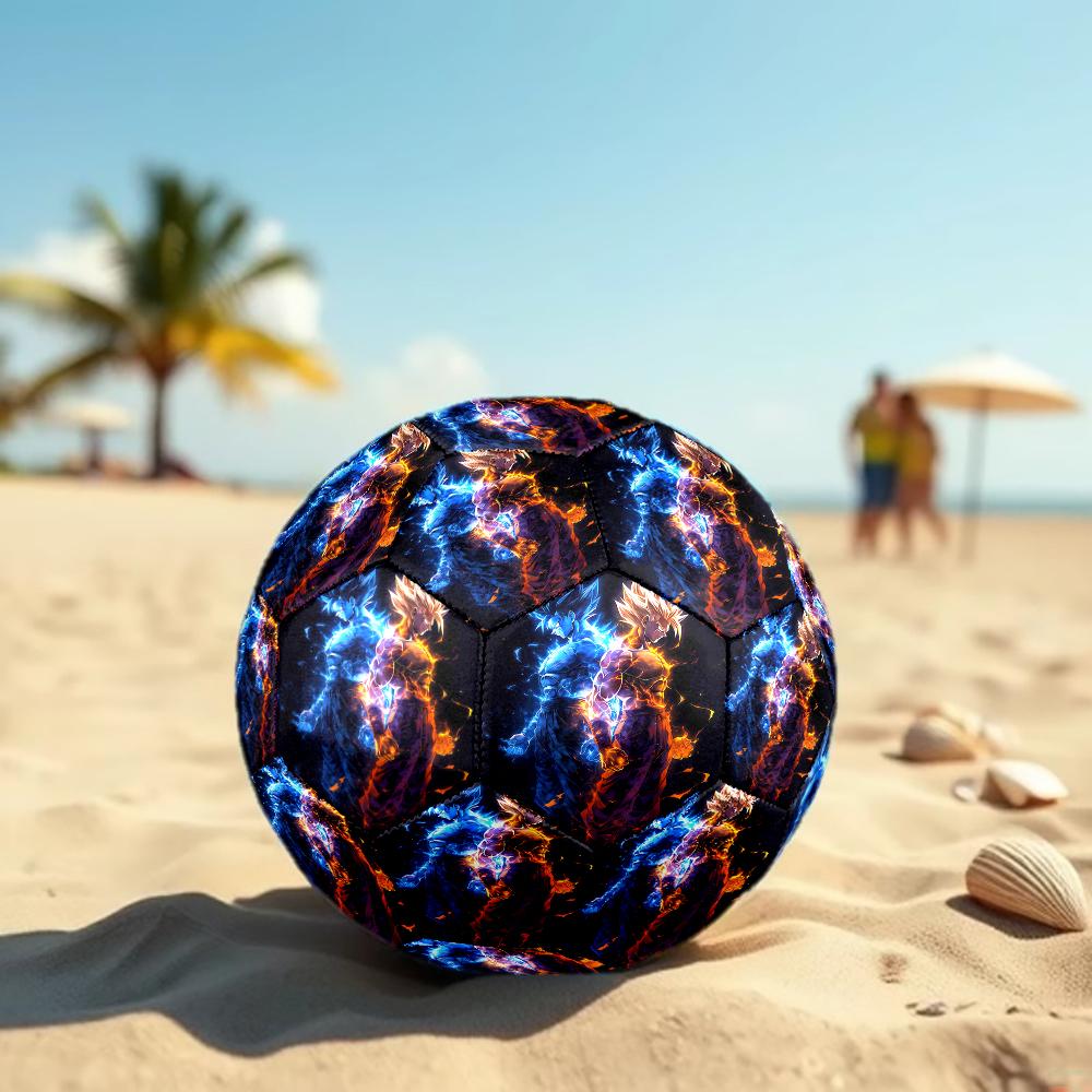 1 шт. Мяч для футбола Dragon Ball Z, размер 5, для зала, модный, разноцветный, для игры на заднем дворе - Отличный подарок для спортивных фанатов HE10