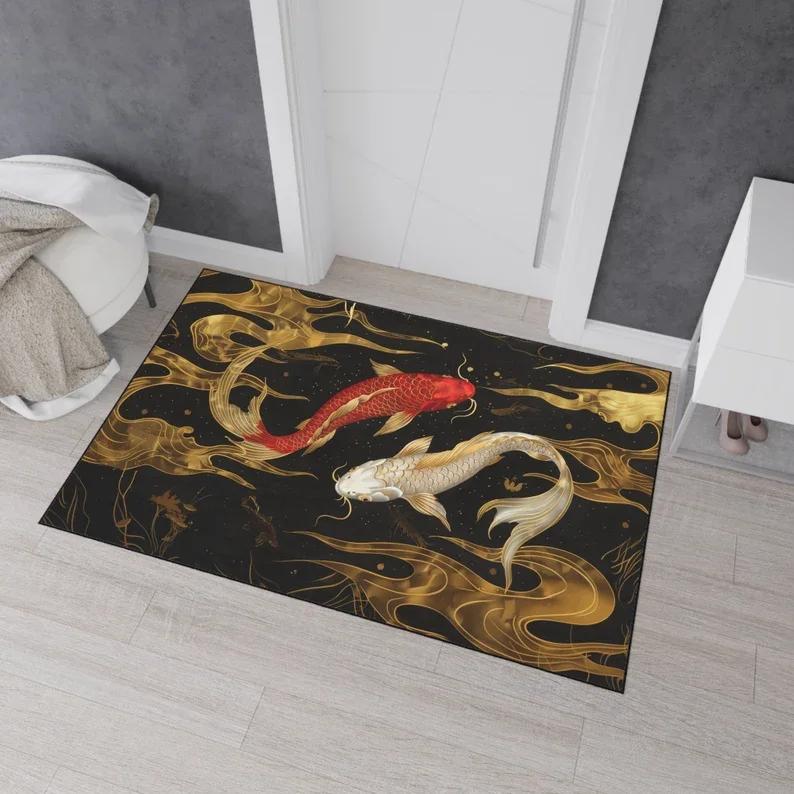 Ретро волны Коврик для двери Коврик Уличный Внутренний Добро пожаловать Прихожая Ковер Подарок на новоселье Декор передней двери Японский стиль Спокойный декор прихожей