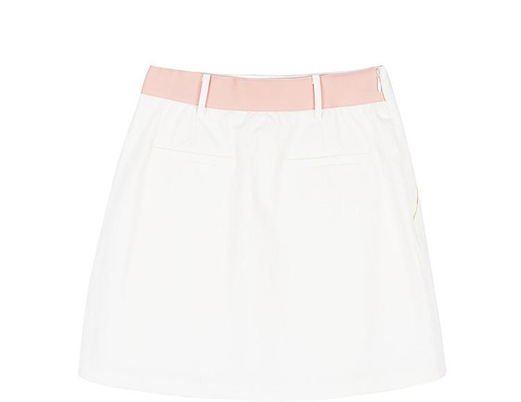 Anno contrasting half length skirt for women in summer, spliced with large pockets and hip hugging A-line short skirt