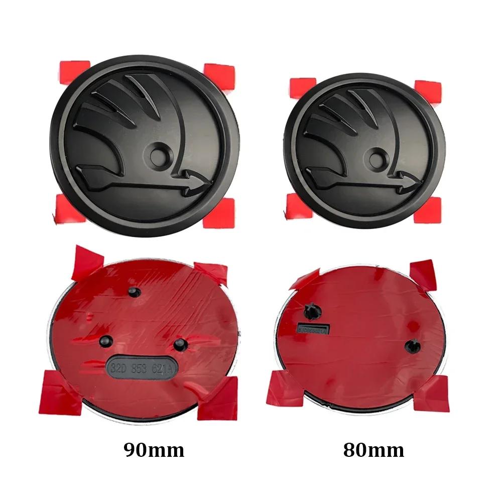 Car Sticker 2026 Hot 2pcs Car Front Hood Badge Rear Trunk Emblem Sticker For Skoda Yeti VRIS Rapid Octavia a5 a7 Kodiaq Karoq Ka