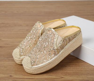 Модная женская дышащая сетчатая обувь на массивной плоской подошве, слипоны с вышивкой, обувь на платформе, большой размер, повседневная обувь, белая женская обувь
