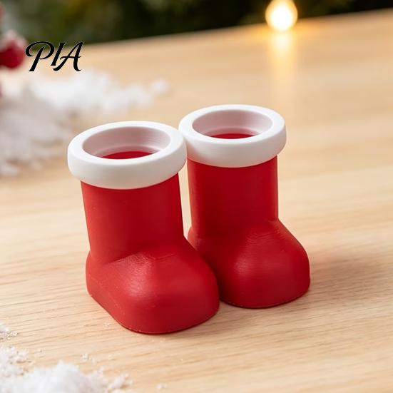 Holiday Desktop Decorations Christmas Theme Ornaments, Santa Hats/Boots/Gloves Decorative PLA Figures, Atmosphere Tabletop Ornaments 3D Printed Crafts