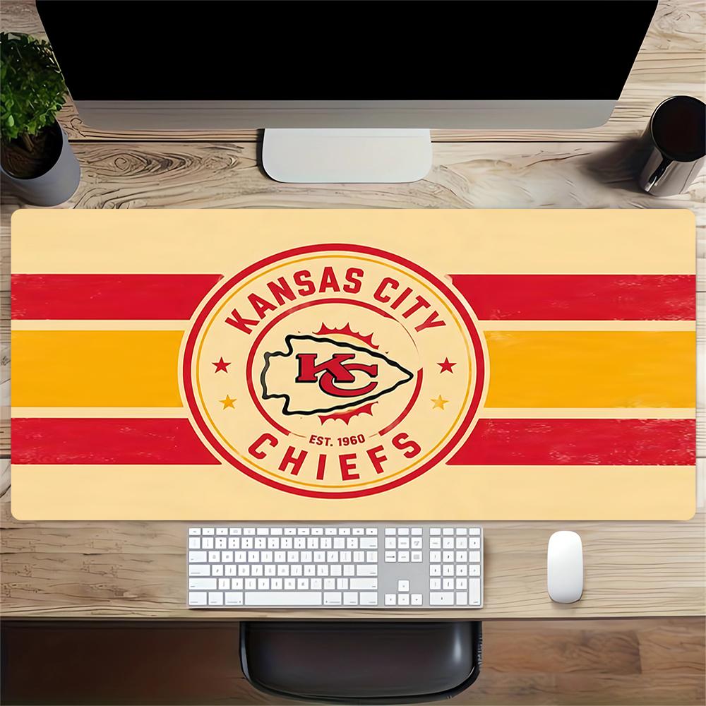 Kansas City Chiefs Emblem Large Gaming Mouse Pad Nonslip Rubber Base Waterproof Desk Mat For Office Pc Laptop