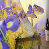 Iris Butterfly Spring Tulle Curtains for Bedroom Hall Living Room Decor Chiffon Curtain for Balcony Kitchen Home Drapes