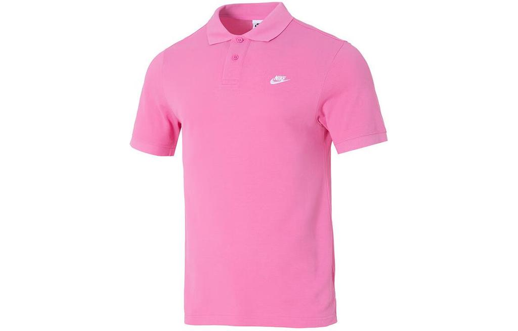 Nike Мужские рубашки-поло Розовые с воротником-поло Умеренный прямой крой FN3895-675