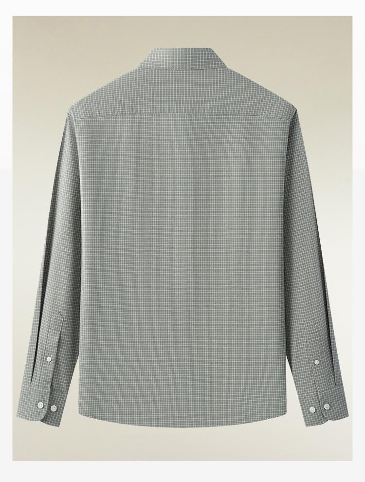 Men's Long-Sleeved Casual Plaid Shirt with Sheep Wool