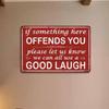 Funny Bar Sign Man Cave Vintage Metal Sign If Offensive Here Sign For Garage Home Bar Wall Decoration Display Piece Artwork