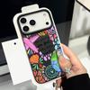 Чехол с мультяшным узором Огненный Шар для iPhone 17 Pro Max iPhone 16 Pro Max 15 14 13 12 11 16E Air Люксовая Силиконовая Крышка с Текстурой Кожи