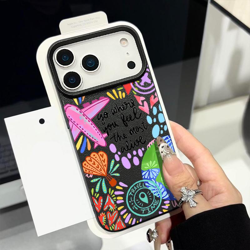 Чехол с мультяшным узором Огненный Шар для iPhone 17 Pro Max iPhone 16 Pro Max 15 14 13 12 11 16E Air Люксовая Силиконовая Крышка с Текстурой Кожи