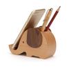 Modern Wooden Elephant Pen Holder With Phone Dock For Workspace And Bedroom