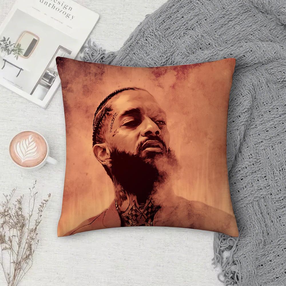 Наволочка для подушки с изображением рэпера N-Nipsey H-Hussle Victory Lap, квадратная, двусторонняя печать, короткий плюш, чехол для диванной подушки, прикроватная подушка