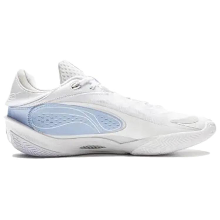 Li Ning Wade 808 5 ULTRA Амортизация, Износостойкие Низкие Баскетбольные Кроссовки с Карбоновой Пластиной Мужские Бело-Синие ABAV015-21