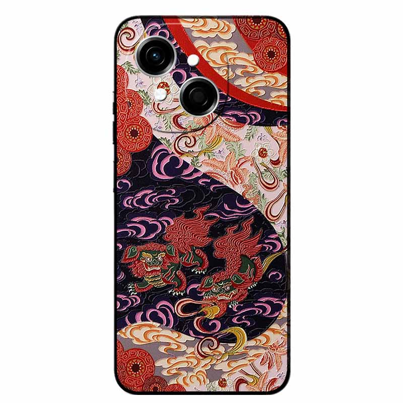3D Cartoon Emboss Case For Tecno Spark Go 1S Relief Embossed Retro Silicone Back Covers For Spark Go 1S Black Funda Anime Bumper