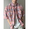 Summer American Retro Couple Style Loose And Versatile Long Sleeved Checkered Shirt Men'S And Women'S High Street Jacket