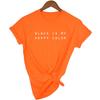 Black Is My Happy Colour Letter Print Tumblr Graphic T Shirts Round Neck Tops Aesthetic Clothing