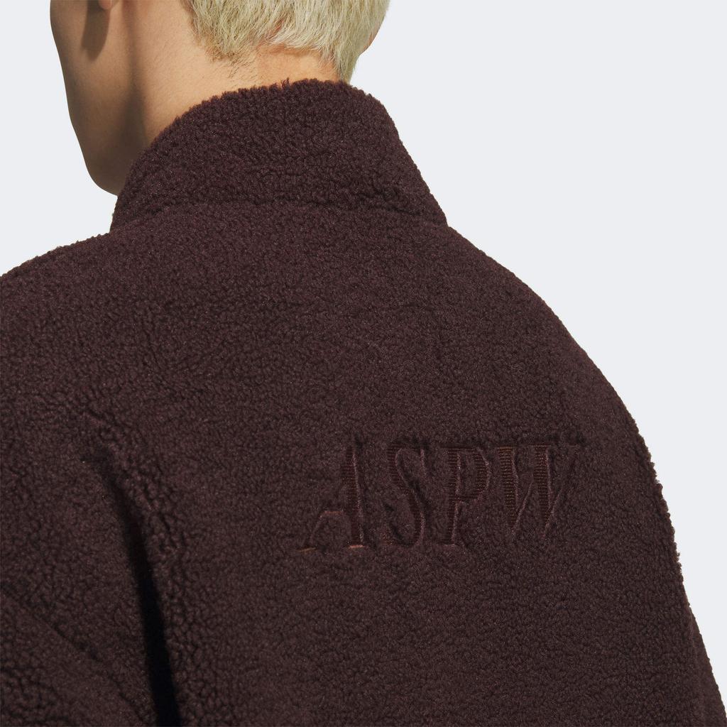 Adidas Sport Performance FW24 ST Теплая Смешанная Ткань Логотип Однотонный Воротник-стойка Молния Удобная Флисовая Куртка Мужская Куртка Коричневая JI8620