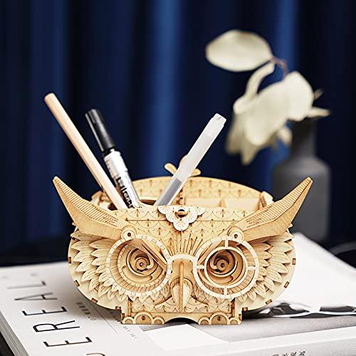 Tsukurundesu® 3D Wooden Puzzle TG405 Owl Box with Japanese Instructions