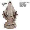 Detailed Ghost Carving Halloween Figurine, Spooky Resin Skulls Statue for Bedroom Ornament Tiered Tray Home Table Centerpiece, Party Supplies