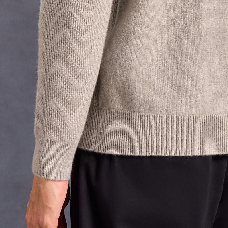 Antonio Men's 100% Pure Cashmere Honeycomb Knit Drop Shoulder Pullover Sweater