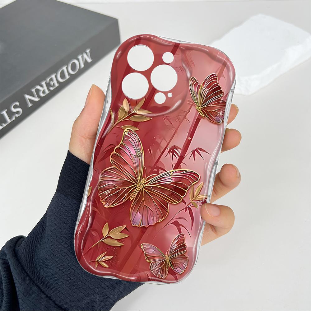 Cartoon Pattern Cream Texture Casing Wavy Edge Soft Silicone Cover Phone Case for OPPO Reno Realme OnePlus Vivo