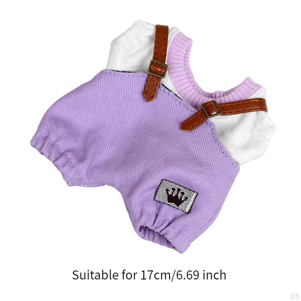 17cm Plush Doll Clothes Cute Accessories Comfortable Costumes Stylish Overalls