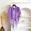 Sophisticated Social Shawl Triangle Lace Shawls And Wraps with Tassels, Floral Sheer Evening Dress Shawl, Breathable Soft Velvet Cape Tassel
