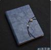 Business A6 Leather Binder Notebook Spiral Style with Saddle Stitching Blank and Lined Pages Bandage Pocket Notepad