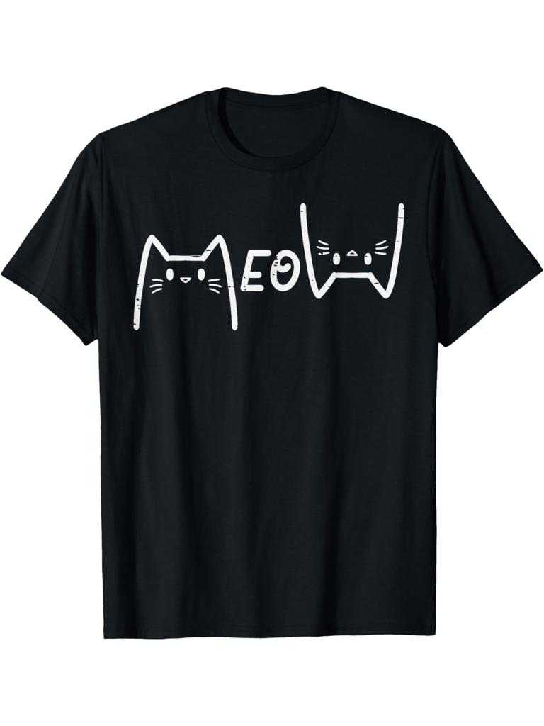Мяу Милые Кошки Забавные Кошачьи Котята Кошка Футболка Повседневная Футболка с коротким рукавом для Весны Лета Женская Одежда