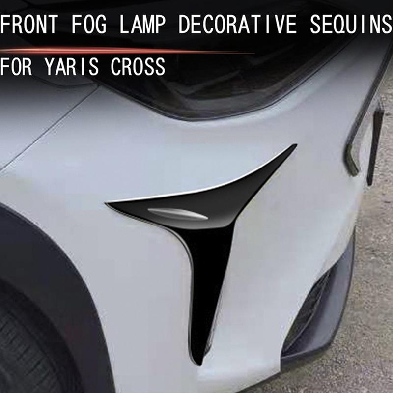 Для Toyota Yaris Cross 2020 2021 2022 Автомобильные передние противотуманные фары Светодиодные полосы Накладка Декоративная наклейка Стайлинг автомобиля Ярко-черный