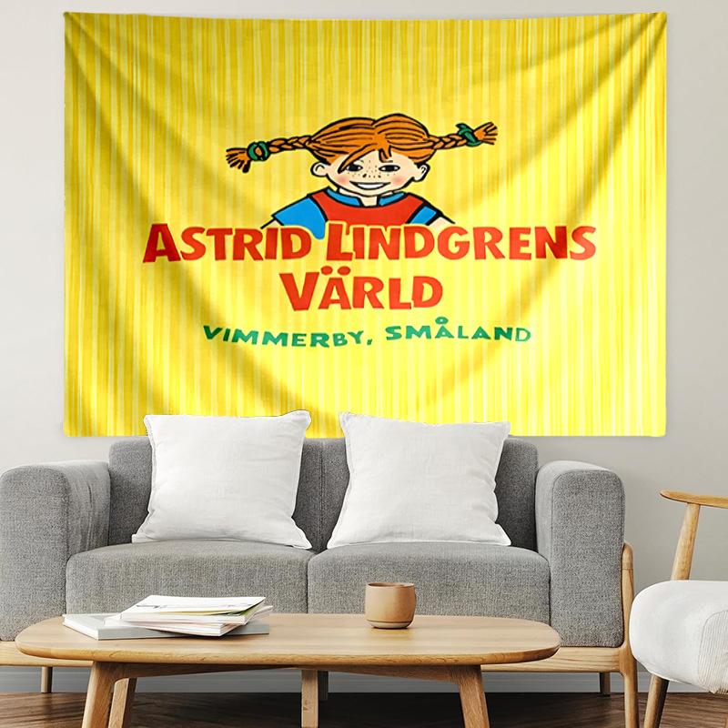 Pippi Longstocking Print Tapestry, Lightweight Wall Hanging, for Bedroom, Dorm, Living Room, Home Art Decor, Birthday Christmas Gift for Friends