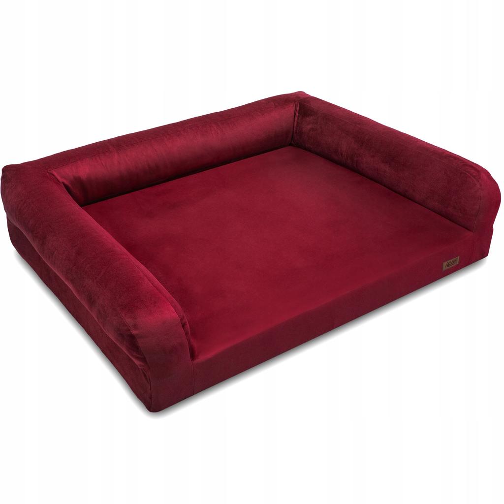 Legowisko dla dużego psa bordowe ortopedyczna sofa labrador huggy doggy xxl